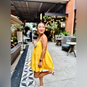 Free People Yellow Mini Dress